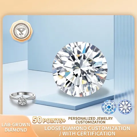Round Brilliant Cut Lab Grown Diamond With IGI Certificate HPHT Synthetic Loose Stone For Jewelry Making Engagement Ring