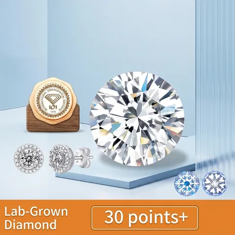 Round Brilliant Cut Lab-Grown Diamond 0.3-0.39 Carat D E Color Loose Diamond with IGI Certificate for Jewelry Setting