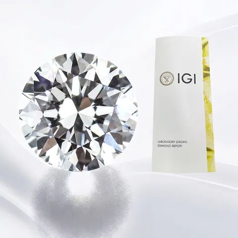 Round Brilliant Cut Lab-Grown Diamond 0.3-0.39 Carat D E Color Loose Diamond with IGI Certificate for Jewelry Setting