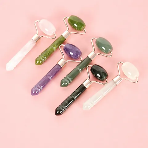 Facial Massage Roller Resin Beeswax Skin Care Beauty Tool Single Head Rose Gold Manual Massager For Face Neck Relaxing