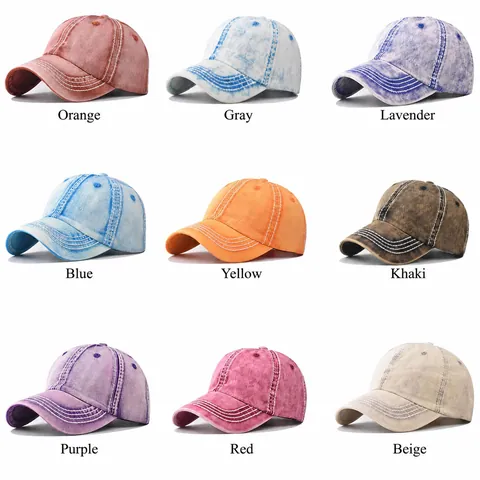 Outdoor Washed Distressed Denim Baseball Cap Retro Sun Protection Duck Tongue Hat For Men Women Adjustable Vintage Trucker Cap