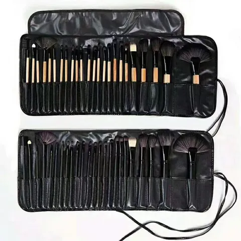 24 Pieces Professional Makeup Brush Set Synthetic Fiber Animal Hair Cosmetic Brushes With PU Leather Roll Pouch Makeup Tool Kit