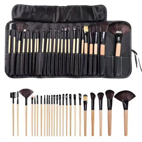 24 Pieces Professional Makeup Brush Set Synthetic Fiber Animal Hair Cosmetic Brushes With PU Leather Roll Pouch Makeup Tool Kit