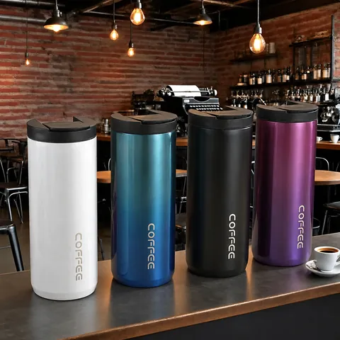 Edelstahl Isolierbecher Kaffeetasse Vakuumflasche Tragbare Reise Thermo Tasse Für Auto Büro Mit Auslaufsicherem Deckel