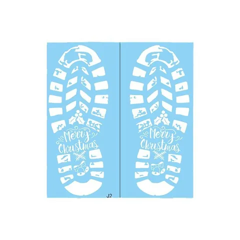 White Santa Claus Footprint Floor Stickers Christmas Atmosphere Self Adhesive Wall Decals For Bedroom Living Room Decoration