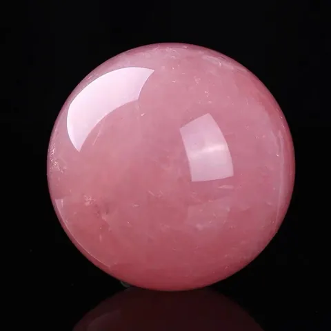 Natural Rose Quartz Sphere Crystal Ball Feng Shui Stone Ornament With Carved Wooden Base For Home Office Decor Healing Gemstone