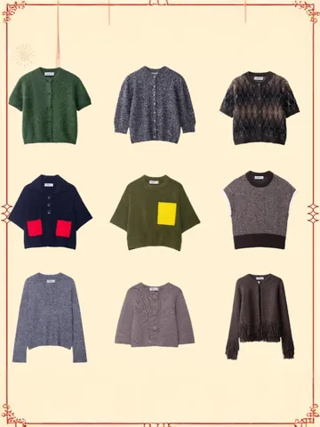 Women Retro Knit Top Short Sleeve Cardigan Casual Polyester Sweater With Contrast Pockets And Fringe For Autumn Daily Wear