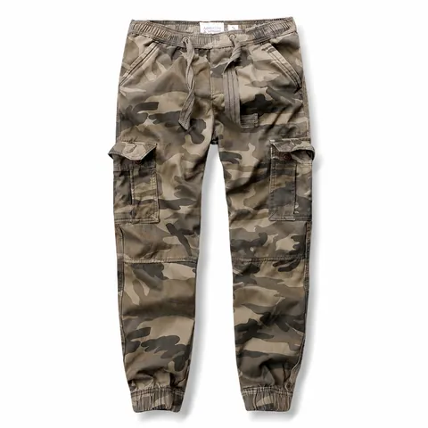 Men's Winter Heavyweight Fleece Lined Camouflage Cargo Pants Multi Pocket Loose Joggers Tactical Cotton Camo Trousers
