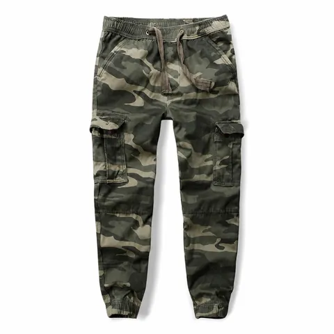 Men's Winter Heavyweight Fleece Lined Camouflage Cargo Pants Multi Pocket Loose Joggers Tactical Cotton Camo Trousers