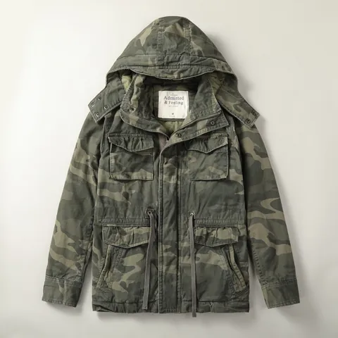 American Retro Men's Cotton Padded Jacket Winter Thickened Quilted Hooded Parka With Multi-Pockets Drawstring Waist Casual Workwear Coat Top