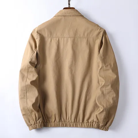 Chaqueta de Trabajo Vintage Americano para Hombre Algodón Lavado Forro Grueso Casual Holgado Exterior Múltiples Bolsillos Top