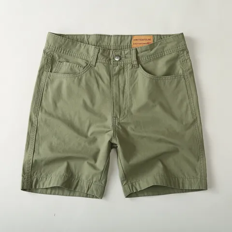 Vintage Men Cotton Cargo Shorts Retro Multi-Pocket Casual Outdoor Shorts Bottom Loose Fit Camouflage Solid Color Summer Shorts