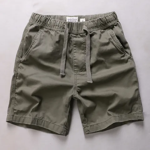 Men's Casual Cotton Camouflage Shorts Summer Plus Size Elastic Waist Drawstring Beach Bottoms Tactical Cargo Pants Everyday Wear