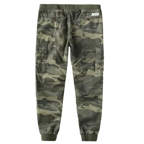 Men's American Style Camouflage Cargo Pants Thickened Joggers For Youth Casual Loose Sweatpants With Multi Pockets Cotton Bottom