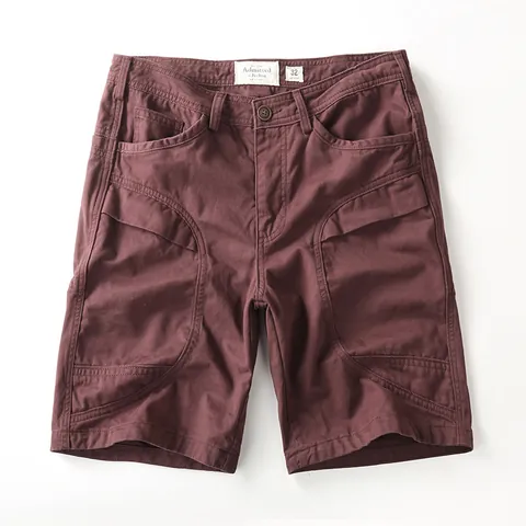 Men's Casual Cargo Camouflage Shorts Multi Pocket Washed Cotton Loose Fit Half Pants British Style Tactical Shorts Summer