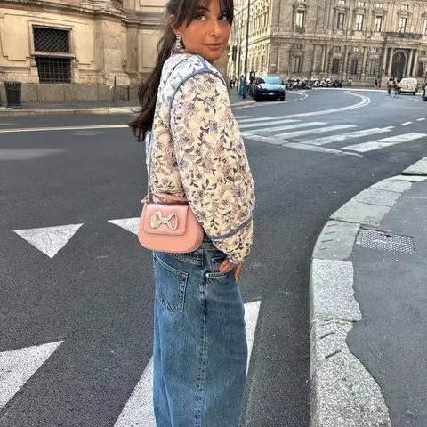 Damen Französisch Vintage Blumig Gesteppt Wattierte Jacke Vorne Offen Kurz Patchwork Baumwollwattierung Mantel Langarm Top