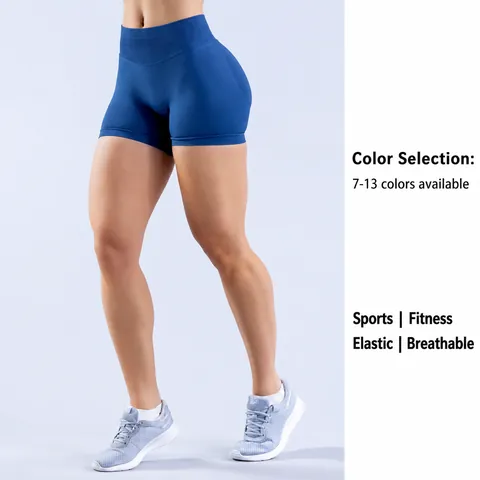 Women Seamless Athletic Yoga Bottom Nylon High Waist Butt Lifting Quick Dry Workout Sports Shorts For Gym Running