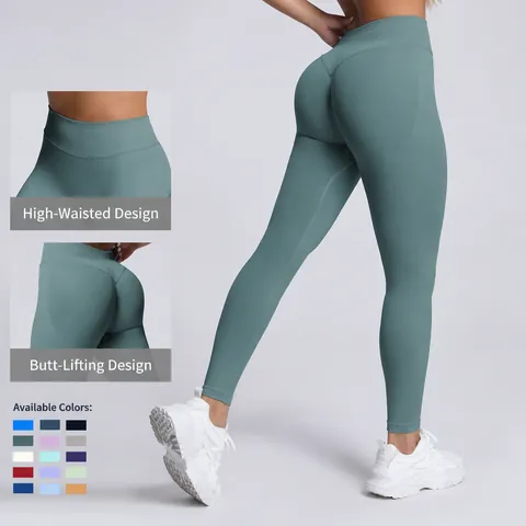 Women Seamless High Waist Yoga Pants Scrunch Butt Matte Fitness Leggings Quick Dry Athletic Gym Workout Trousers