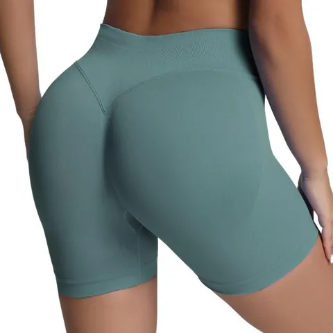 Women's Seamless Matte Yoga Shorts High Waist Tummy Control Butt Lifting Sports Shorts High Elastic Running Fitness Gym Bottom
