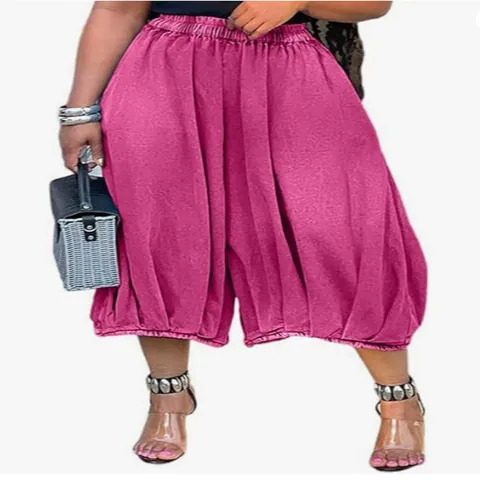 Women Fashion Loose Denim Wide Leg Pants High Waist Baggy Harem Trousers Casual Culottes Cropped Denim Pants For Commuting