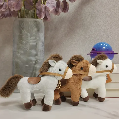 Cartoon Pony Plush Keychain Pendant Soft Stuffed Horse Animal Doll Toy For Women Bag Ornament Cute Keychain Decoration Gift