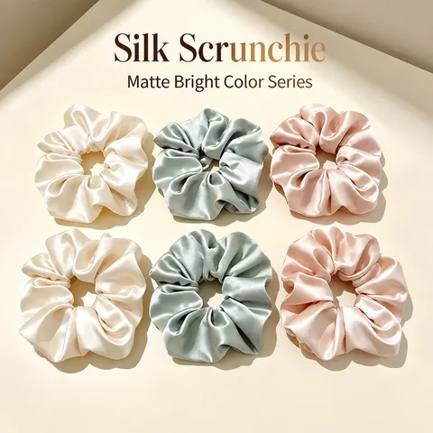 Oversized Satin Scrunchie Large Elastic Hair Tie Forest Style Elegant Silk Like Hair Accessories For Women Soft Pleated Scrunchies