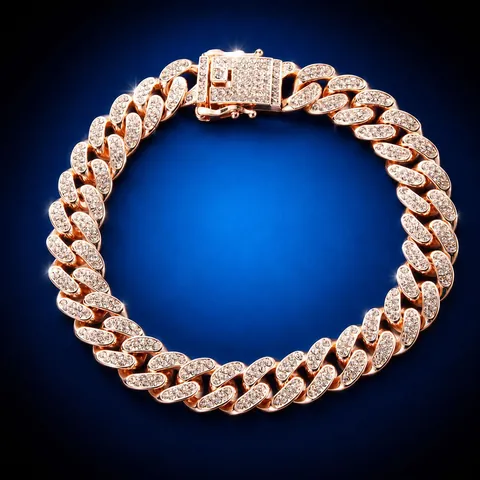 Αλυσίδα Cuban Link Κράμα Με Στρας Hip Hop Iced Out Κοσμήματα Για Άνδρες Γυναίκες Μοντέρνο Αξεσουάρ Streetwear