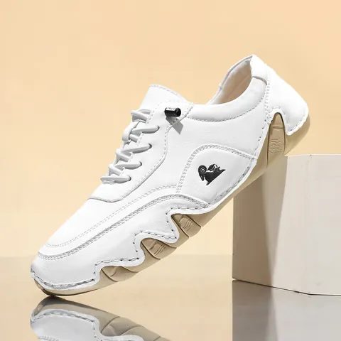 Women's Retro Casual Microfiber Leather Sneakers Contrast Color Hand-Sewn Soft Sole Outdoor Fashion Walking Shoes