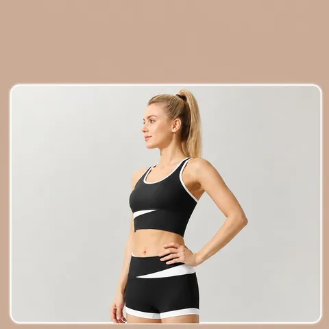Women Seamless High Impact Sports Bra Padded Yoga Vest Contrast Trim Running Fitness Top Comfortable Breathable Solid Color