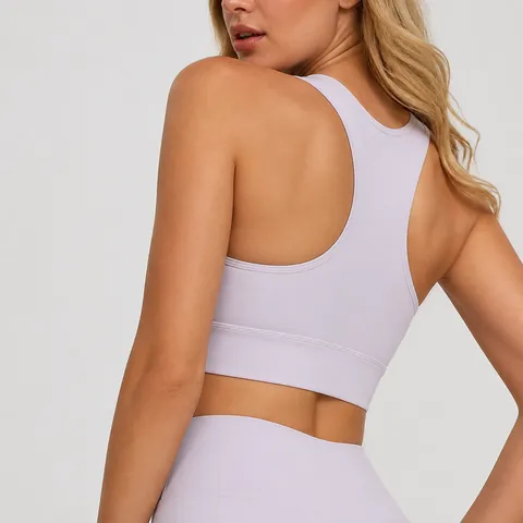 High Impact Shockproof Racerback Sports Bra For Women Naked Feeling Yoga Gym Workout Crop Top Running Active Tank Bra