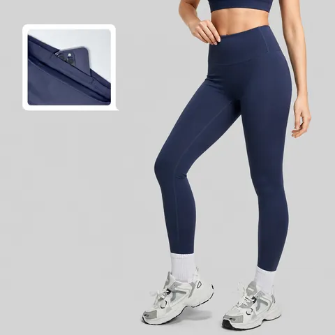 Women Naked Feeling Yoga Pants High Waist Tummy Control Leggings Butt Lift Sports Fitness Pants With Back Pocket