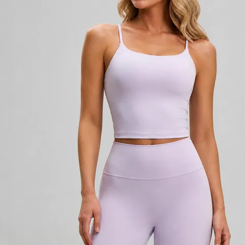 Women Criss-Cross Back Yoga Sports Bra Shockproof Padded Gym Tank Top Wireless Athletic Fitness Vest Activewear Top