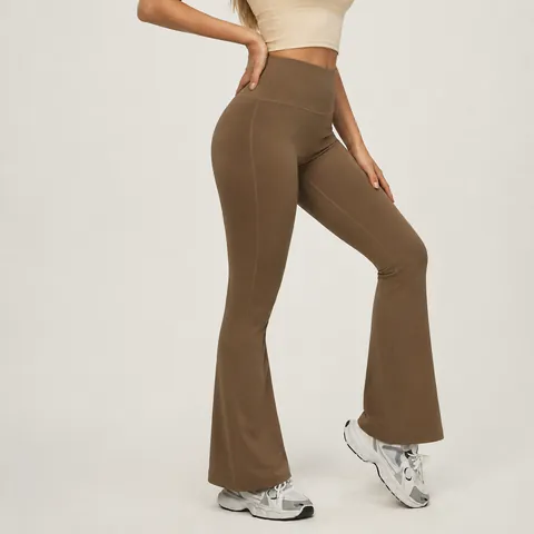High Waist Tummy Control Flare Yoga Pants For Women Butt Lifting Nude Feeling Pilates Fitness Workout Flared Leggings