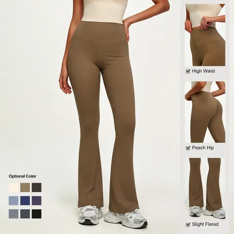High Waist Tummy Control Flare Yoga Pants For Women Butt Lifting Nude Feeling Pilates Fitness Workout Flared Leggings
