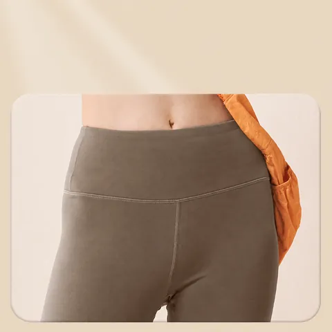 Women High Waist Fleece Lined Yoga Pants Seamless Tummy Control Leggings Polyester Spandex Winter Warm Gym Fitness Bottom