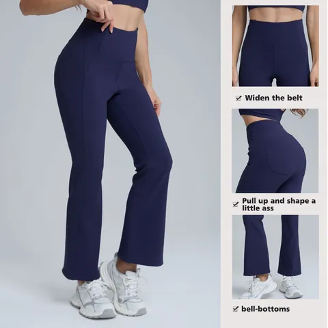 Women High Waist Flare Yoga Pants Hip Lifting Quick Dry Breathable Workout Fitness Trousers Slim Fit Sport Leggings For Gym Dance