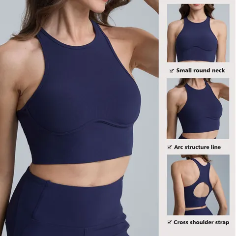 Damen Rippen Yoga Set Hohe Taille Po-Lifting Ausgestellte Hose Überkreuzter Rücken Sport Top Und Bottom Für Fitness Gym