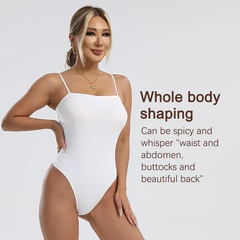 Seamless Sexy Shaping Bodysuit For Women Adjustable Spaghetti Strap Square Neck Tummy Control Jumpsuit Thong Shapewear Top