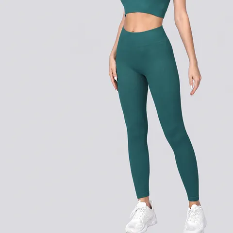 Pantaloni da Yoga senza Cuciture a Vita Alta a Costine Controllo Addominale Sollevamento Glutei Leggings da Palestra Donna