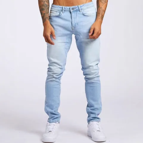 Heren Slim Fit Denim Jeans Britse Stijl Stretch Katoenen Broek Casual Gewassen Rechte Pijp Multi-Pocket Broek Voor Tieners