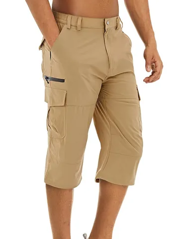 Men Outdoor Waterproof Multi-pocket Cargo Shorts Polyester Casual Water-repellent Tactical Bottom Top-quality Fishing Hiking Shorts