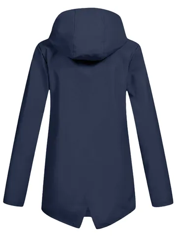 Women Lightweight Hooded Windbreaker Jacket Water Resistant Outdoor Windcheater With Striped Lining Zip Up Casual Outwear Coat