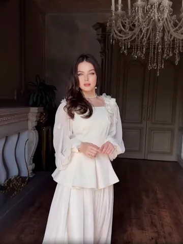 Ensemble Peplum Top Et Bas Élégant Français Avec Décoration Florale 3D Et Nœud Col Carré Manches Transparentes Robe Ligne A Maxi Pour Femmes