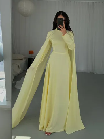 Women's Sexy V-Neck Long Sleeve Irregular Tassel Ruffle Maxi Dress Elegant Pleated Polyester Evening Banquet Party Dress