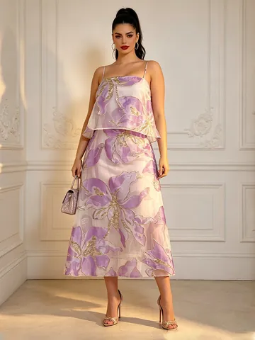 Vestido Maxi de Estilo de Vacaciones para Mujer con Estampado Floral Palabra de Honor Sin Mangas Recto Vestido de Camisola Top And Bottom Playa de Verano Vestido Largo