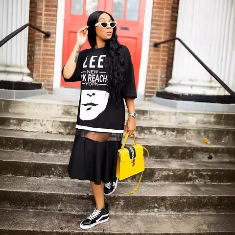 Women's Plus Size Printed Mesh Patchwork Dress Portrait Letter Print Short Sleeve T-Shirt Maxi Dress Top And Bottom Casual Streetwear