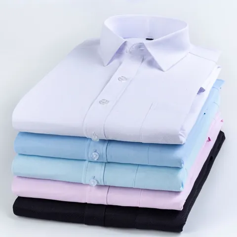 Camisa de Rayas para Hombre Negocios Casual Manga Larga Transpirable Mezcla Algodón Poliéster Camisa para Oficina Trabajo Top Ajustado