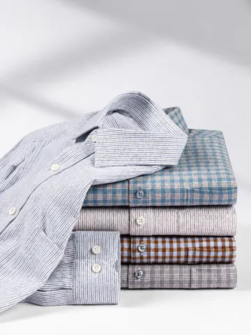 Camicia da Uomo 100% Cotone Spazzolato a Quadri Manica Lunga Casual Vestibilità Regolare Antistiro Flanella per Autunno
