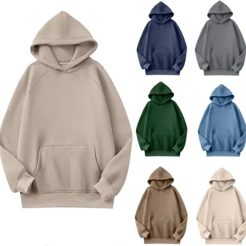 Women Vintage Oversized Hooded Sweatshirt Solid Color Polyester Spandex Pullover Top With Kangaroo Pocket For Autumn Winter