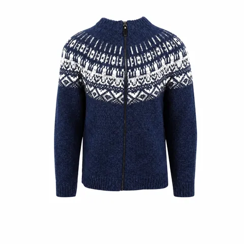 Men Casual Zipper Sweater Nordic Jacquard Knitwear Slim Fit Fashion Long Sleeve Cardigan Knit Sweater For Men